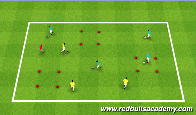 Football/Soccer Session Plan Drill (Colour): Free Movement --> Contamination!