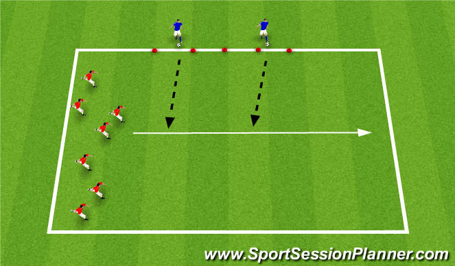 Football/Soccer Session Plan Drill (Colour): Pass and Run