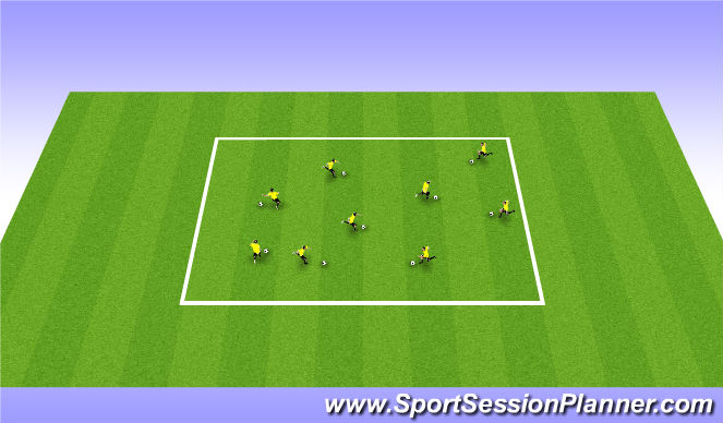 Football/Soccer Session Plan Drill (Colour): Skills in tight spaces