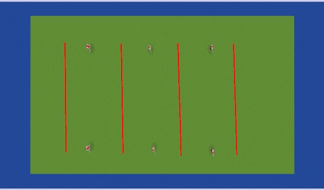 Hockey Session Plan Drill (Colour): 1v1 Tag (10 mins)