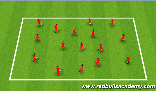 Football/Soccer Session Plan Drill (Colour): Warm / Ball Mastery