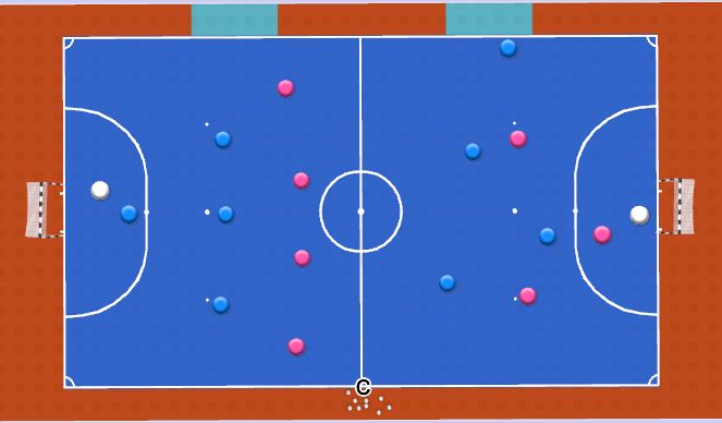 Futsal Session Plan Drill (Colour): 3v4 to 4v3