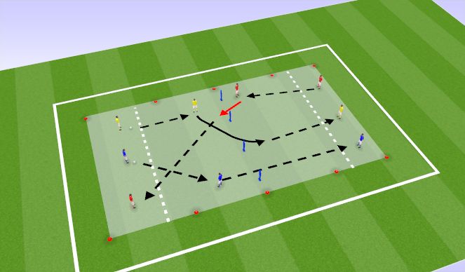 Football/Soccer Session Plan Drill (Colour): Passing