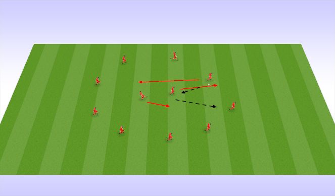 Football/Soccer Session Plan Drill (Colour): Warm Up Pass and Move