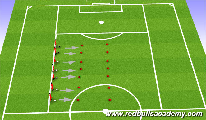 Football/Soccer Session Plan Drill (Colour): Warm up