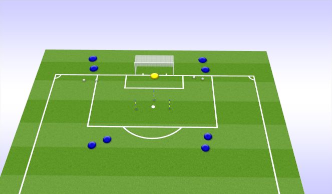 Football/Soccer Session Plan Drill (Colour): Criss Cross Shooting