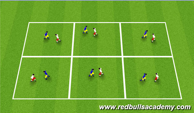 Football/Soccer Session Plan Drill (Colour): Warm Up - Knee Fencing