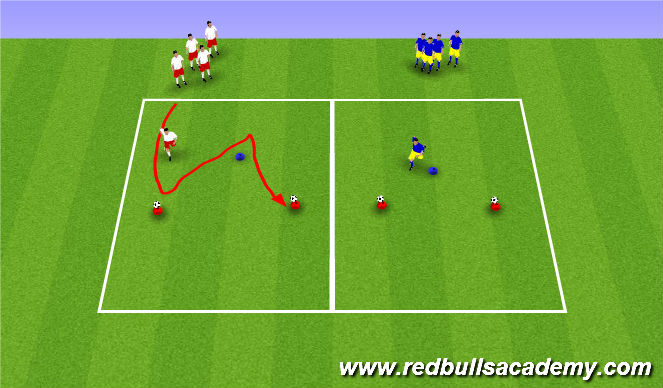 Football/Soccer Session Plan Drill (Colour): Warm Up 2 - Body Shape