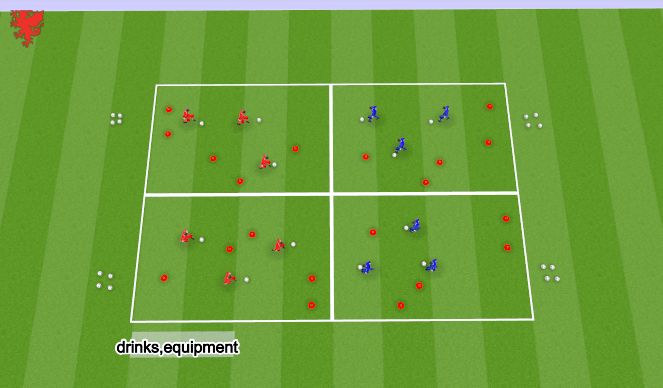 Football/Soccer Session Plan Drill (Colour): Technique practice dribbling