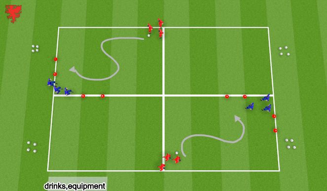 Football/Soccer Session Plan Drill (Colour): Skill Practice dribbling