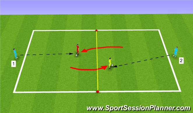 Football/Soccer Session Plan Drill (Colour): collecting to turn and play