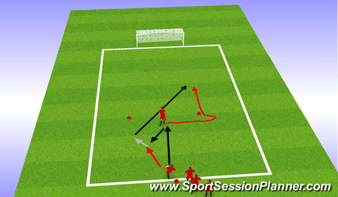 Football/Soccer Session Plan Drill (Colour): Lay off and sideways run
