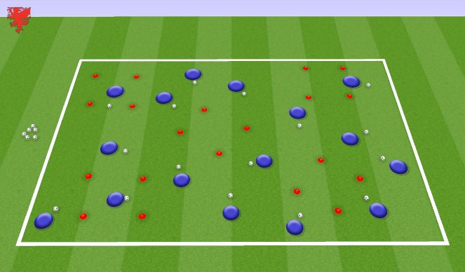 Football/Soccer Session Plan Drill (Colour): Arrival Activity (5 mins)