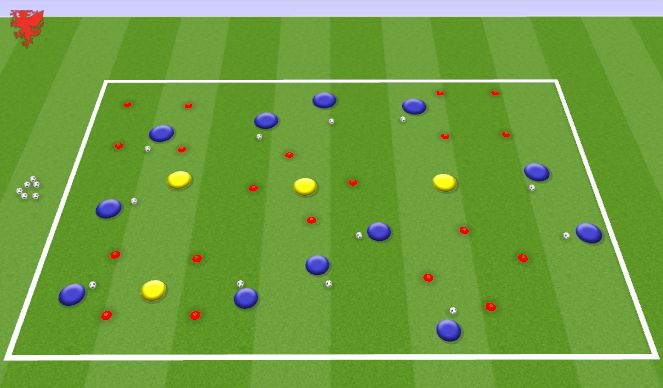 Football/Soccer Session Plan Drill (Colour): Skill Practice (10 mins)