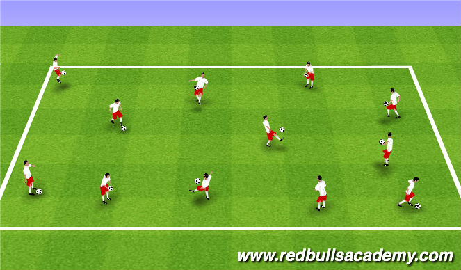 Football/Soccer Session Plan Drill (Colour): Juggling Warm-Up