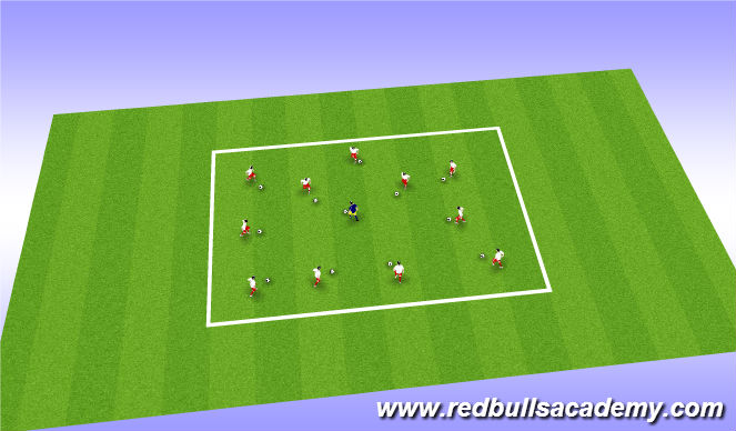 Football/Soccer Session Plan Drill (Colour): Warm Up/Ball Mastery/copy cat