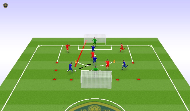 Football/Soccer Session Plan Drill (Colour): Rondo Shooting