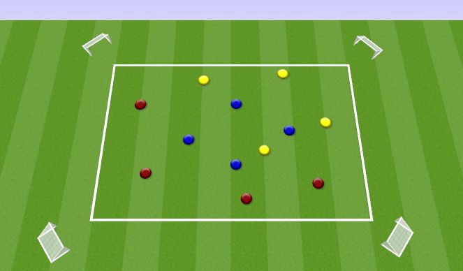 Football/Soccer Session Plan Drill (Colour): 2v1 Teams Game 