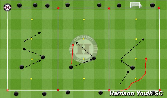 Football/Soccer Session Plan Drill (Colour): Passing repetition 