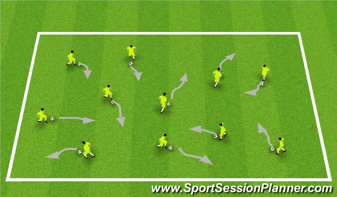 Football/Soccer Session Plan Drill (Colour): Warm Up / Ball Mastery