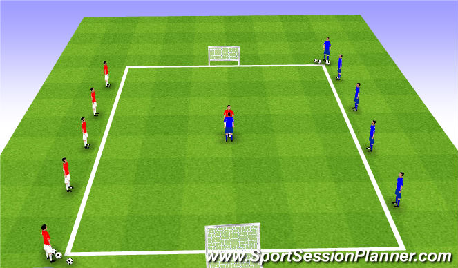 Football/Soccer Session Plan Drill (Colour): 1v1 Play