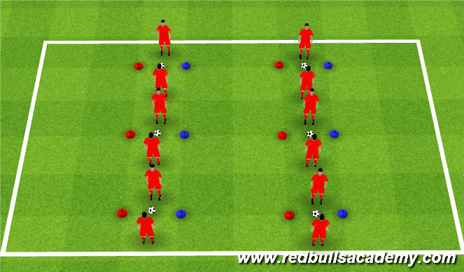 Football/Soccer Session Plan Drill (Colour): Colored Cones Warm Up