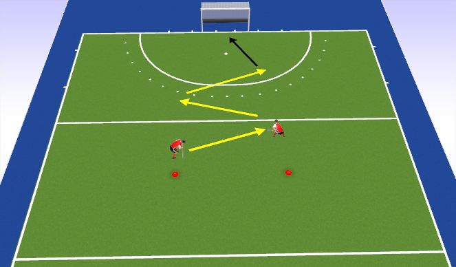 Hockey Session Plan Drill (Colour): Passing on the run