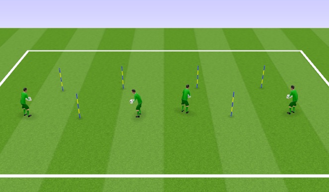 Football/Soccer Session Plan Drill (Colour): Tall Pole Triangles