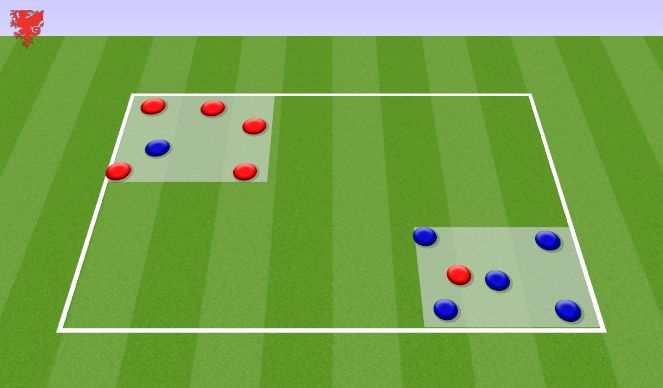 Football/Soccer Session Plan Drill (Colour): Piggy in the Middle 