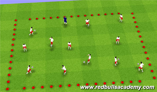 Football/Soccer Session Plan Drill (Colour): Warm-Up