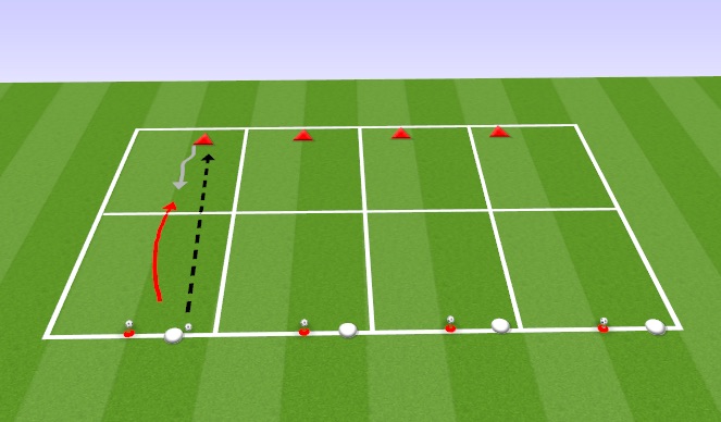 Football/Soccer Session Plan Drill (Colour): Cone Ball 1v1