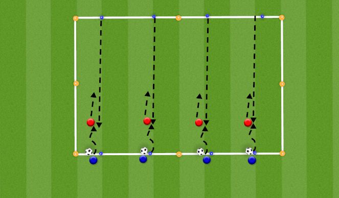 Football/Soccer Session Plan Drill (Colour): Stage 2 - 1v1 Shadow Defending