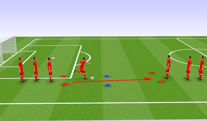 Football/Soccer Session Plan Drill (Colour): Dribble & Pass