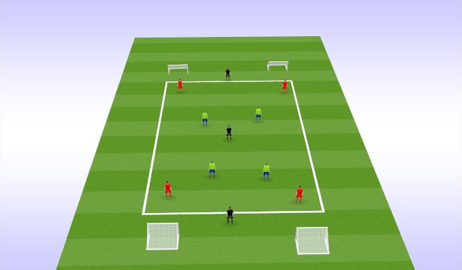 Football/Soccer Session Plan Drill (Colour): 4v4+3