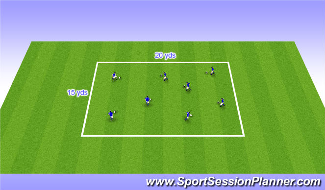 Football/Soccer Session Plan Drill (Colour): Warm up - dribbling square