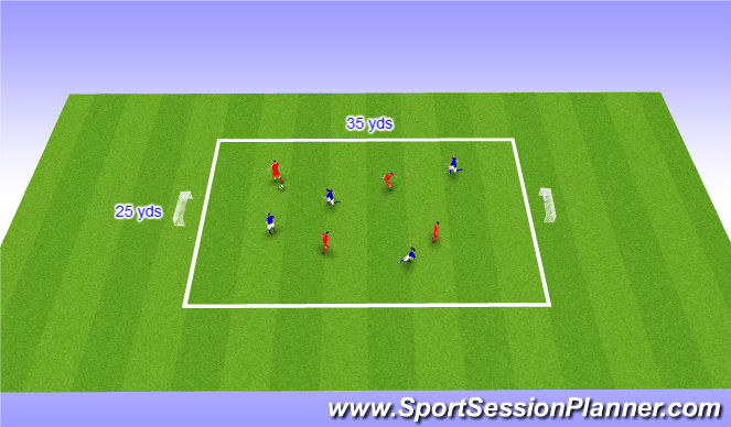 Football/Soccer Session Plan Drill (Colour): Game - 4v4