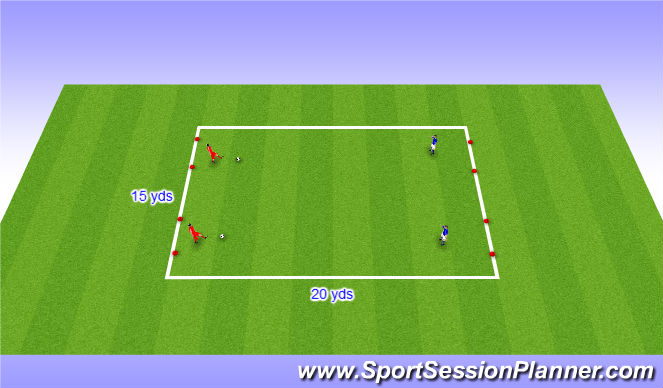 Football/Soccer Session Plan Drill (Colour): Small Sided Activity - 1v1's