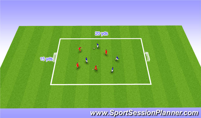 Football/Soccer Session Plan Drill (Colour): Game - 4v4