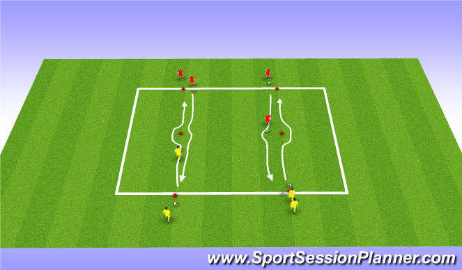 Football/Soccer Session Plan Drill (Colour): Warm Up - technical moves