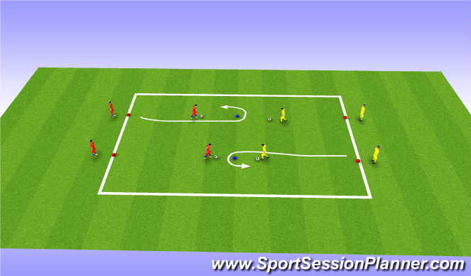 Football/Soccer Session Plan Drill (Colour): Warm up - Ball mastery