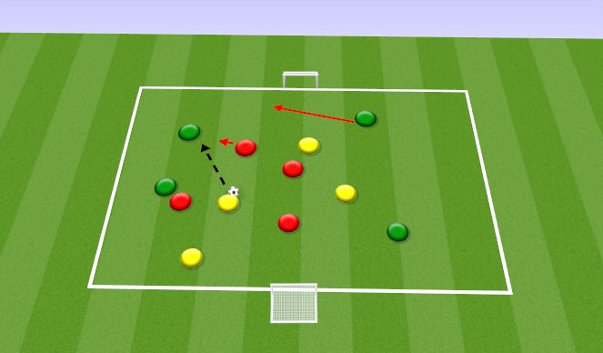 Football/Soccer Session Plan Drill (Colour): 4v4+4