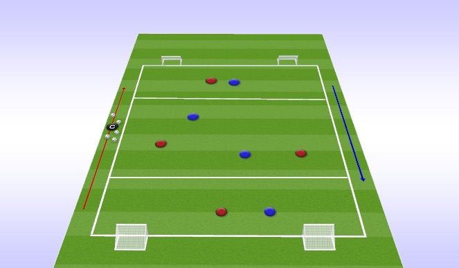 Football/Soccer Session Plan Drill (Colour): 4v4 to wide goals