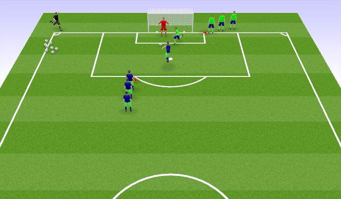 Football/Soccer Session Plan Drill (Colour): Centro y Cabezeo