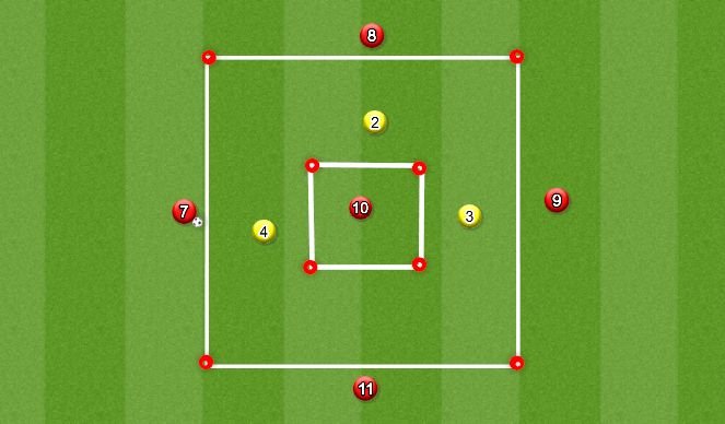 Football/Soccer Session Plan Drill (Colour): Passing Box (animated)