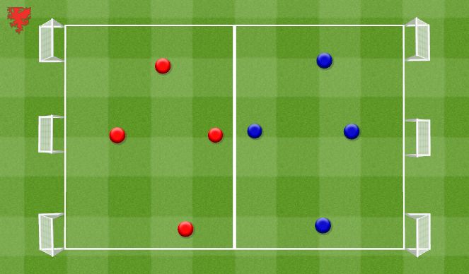 Football/Soccer Session Plan Drill (Colour): 6-Goal Game