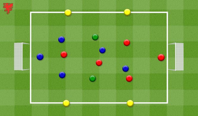 Football/Soccer Session Plan Drill (Colour): 1 Goal and Off