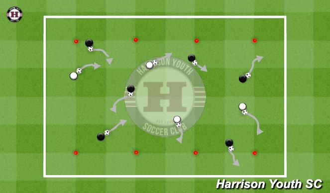 Football/Soccer Session Plan Drill (Colour): Warm up Ball Mastery 