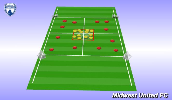 Football/Soccer Session Plan Drill (Colour): Pressing-  Skill Practice 1