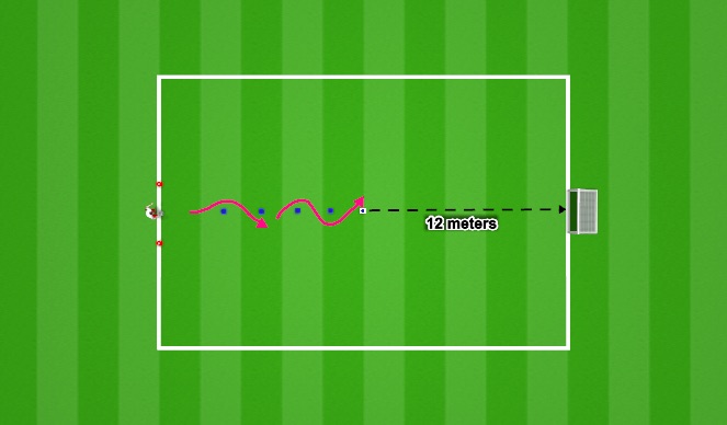 Football/Soccer Session Plan Drill (Colour): Technical Base - Dribble & Pass