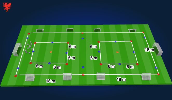 Football/Soccer Session Plan Drill (Colour): Set up